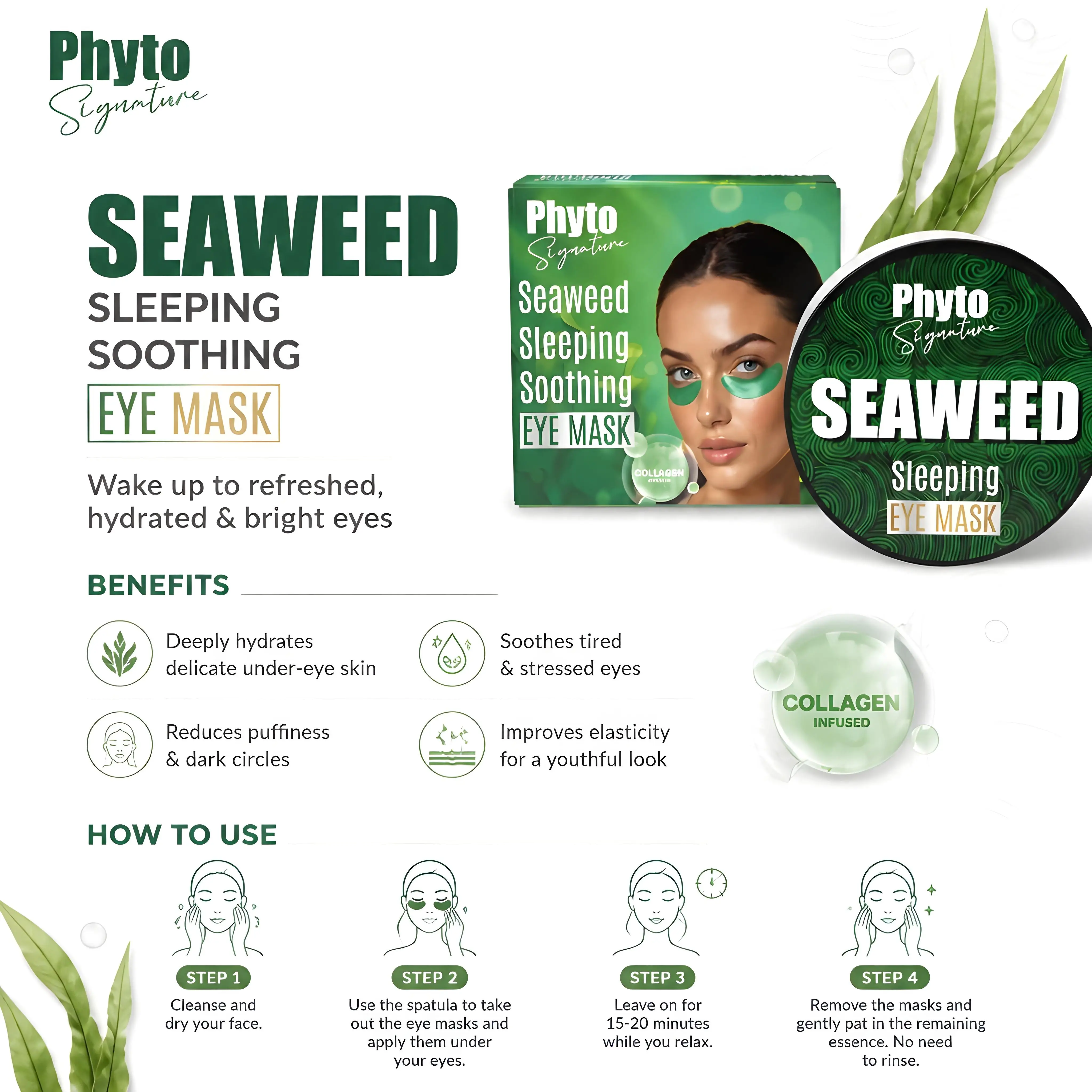 RBV B2B  Seaweed Sleeping  Soothing Eye Mask (30 Pairs)- (6 Pcs) (SP1492)